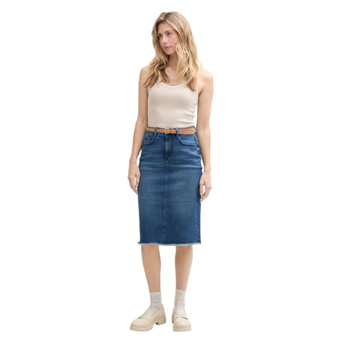 Tom Tailor jeansrok rafels - Blauw used